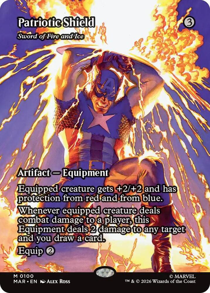 Patriotic Shield - Sword of Fire and Ice (Borderless) - Marvel Universe Eternal-Legal (MAR)