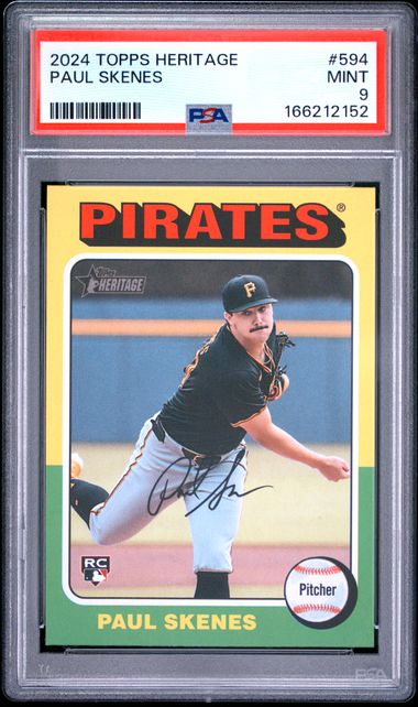2024 Topps Heritage - Paul Skenes #594 - Rookie Card - PSA 9