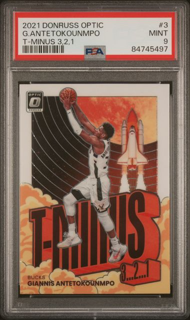2021 Panini Donruss Optic Basketball - Giannis Antetokounmpo T-Minus 3,2,1 #3 - PSA 9