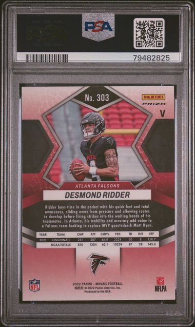 2022 Panini Mosaic - Desmond Ridder 303 - Variation Silver - PSA 9