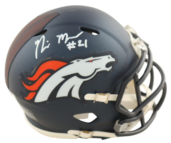 Riley Moss Autographed Signed Speed Mini Helmet - (Beckett)