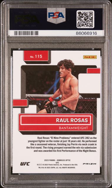 2023 Panini Donruss Optic UFC - Raul Rosas 115 - White sparkle - PSA 9