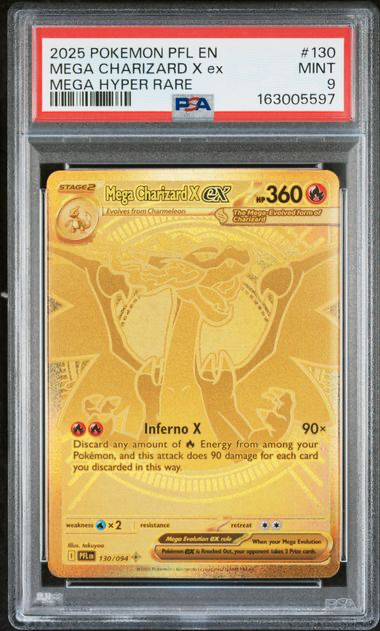 Mega Charizard X ex 130/094 - Phantasmal Flames - 2025 Pokemon - PSA 9