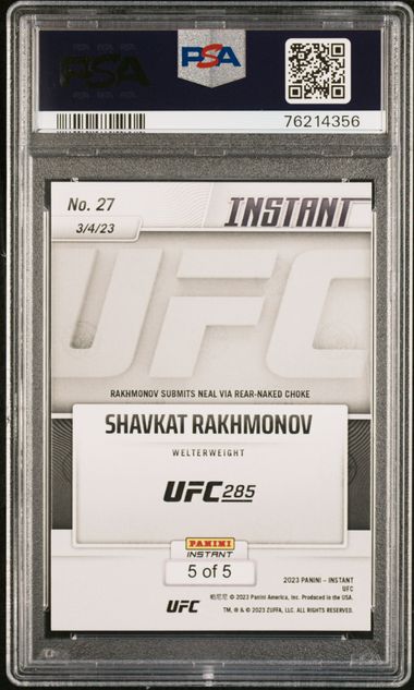 2023 Panini Instant - Shavkat Rakhmonov 27 - Versicolor /5 - PSA 9