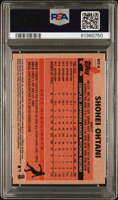 2018 Topps Chrome - Shohei Ohtani 83T-6 - 1983 Topps - PSA 9