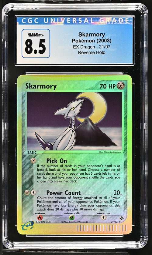 Skarmory 21/97 EX Dragon Reverse Holo - 2003 Pokemon - CGC 8.5