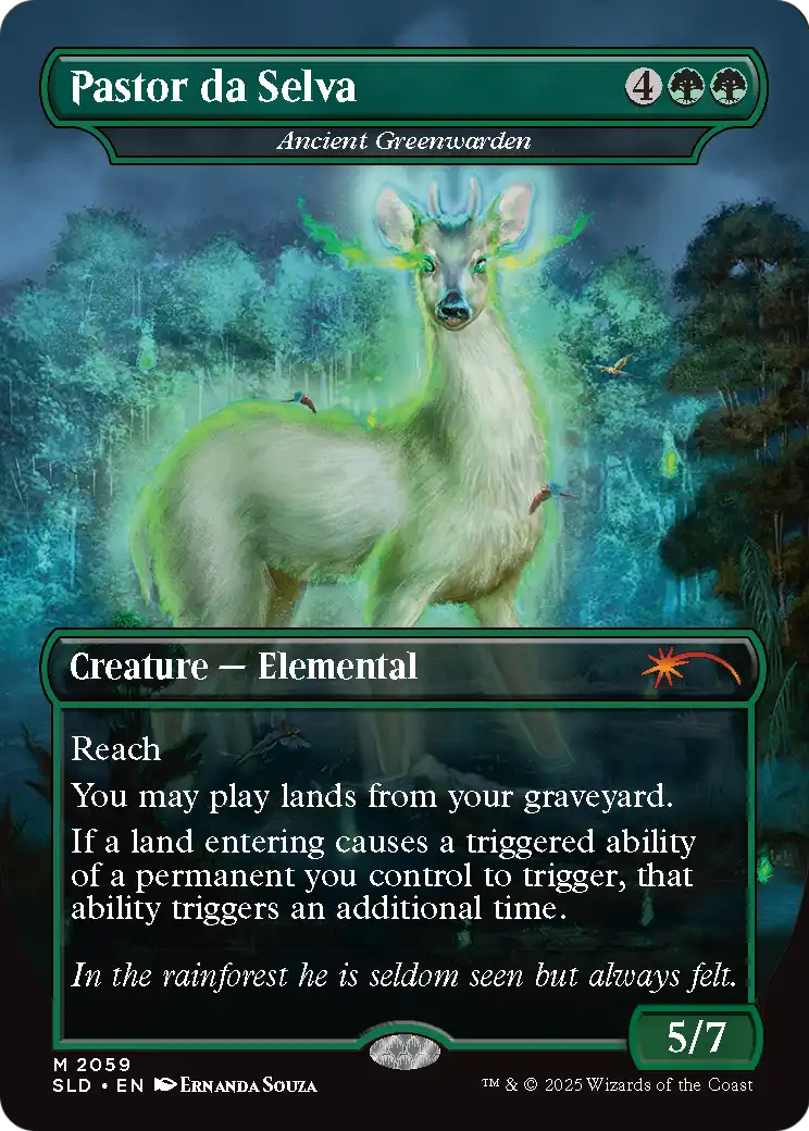 Pastor da Selva - Ancient Greenwarden (Rainbow Foil) - Secret Lair Drop Series (SLD)