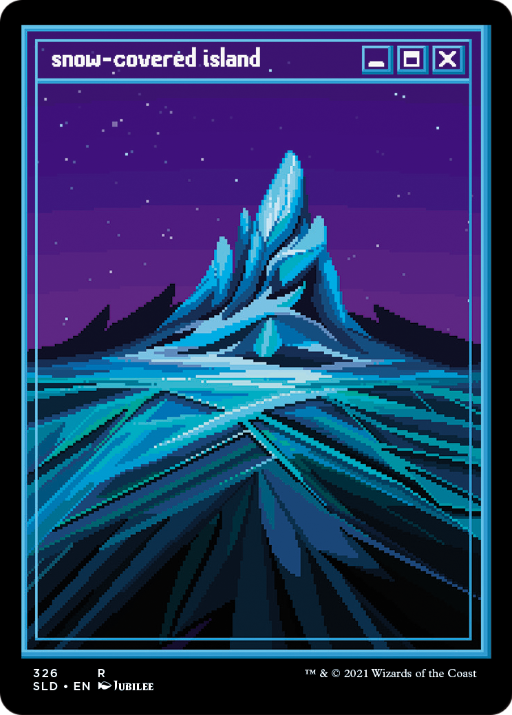 Snow-Covered Island (PixelSnowLands.jpg) (Foil Etched) - Secret Lair Drop Series (SLD)