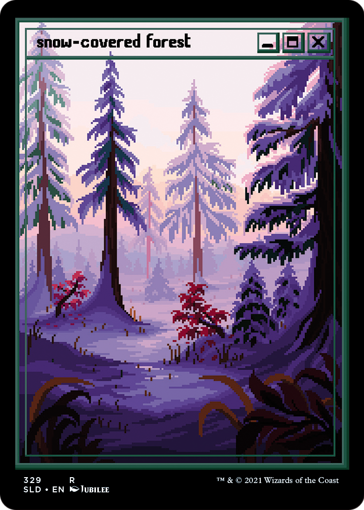 Snow-Covered Forest (PixelSnowLands.jpg) (Foil Etched) - Secret Lair Drop Series (SLD)