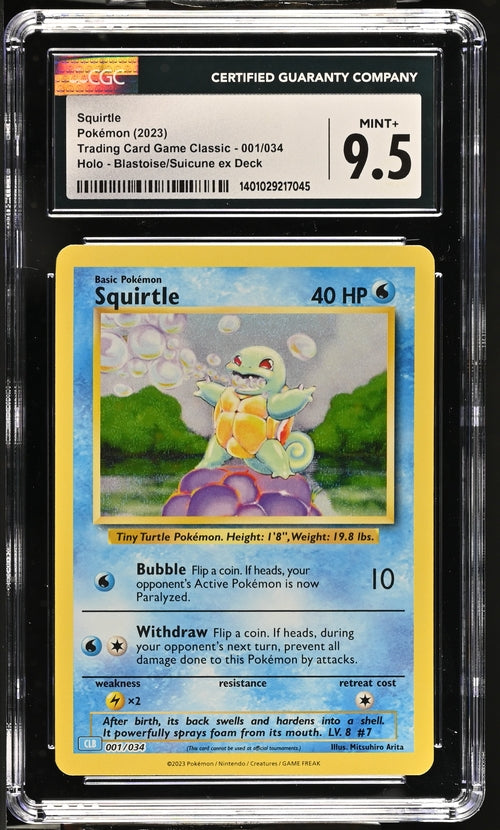 Squirtle 001/034 Trading Card Game Classic - CLV, CLC, CLB  Blastoise & Suicune ex Deck CLB - 2023 Pokemon - CGC  9.5