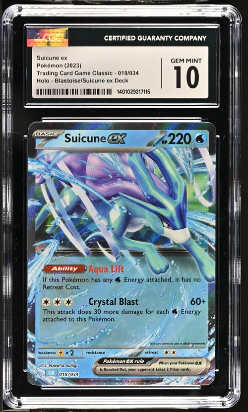 Suicune ex 010/034 Trading Card Game Classic - CLV, CLC, CLB  Blastoise & Suicune ex Deck CLB - 2023 Pokemon - CGC 10