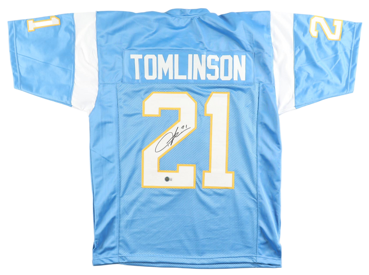 Ladanian Tomlinson Autographed Signed San Diego Blue Football Jersey (Beckett)