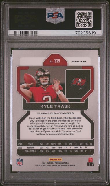 2021 Panini Prizm - Kyle Trask 339 - Neon Green Pulsar - PSA 9