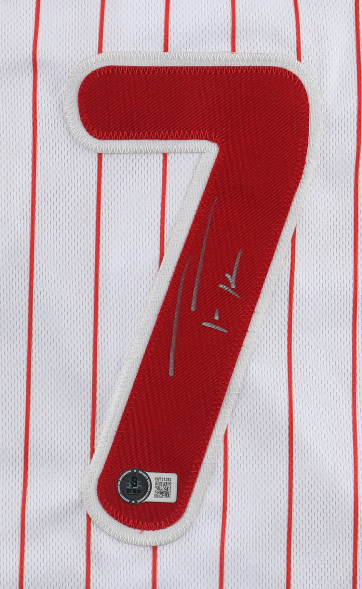 Trea Turner Autographed Signed Jersey (Beckett)