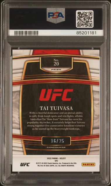 2022 Panini Select UFC - Tai Tuivasa 20 - Tie-Dye /25 - PSA 10