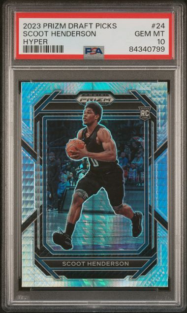 2023 Panini Prizm Draft Picks- Scoot Henderson #24- Hyper Prizm - PSA 10