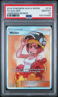 Welder 214/214 Full Art  Unbroken Bonds - 2019 Pokemon - PSA 10