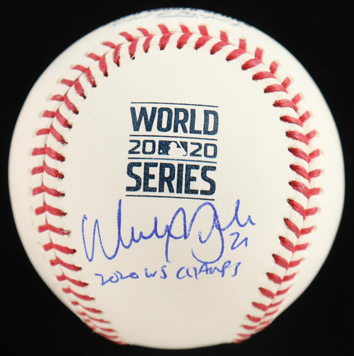 Walker Buehler Signed 2020 World Series Baseball Inscribed "2020 WS Champs" (Beckett)