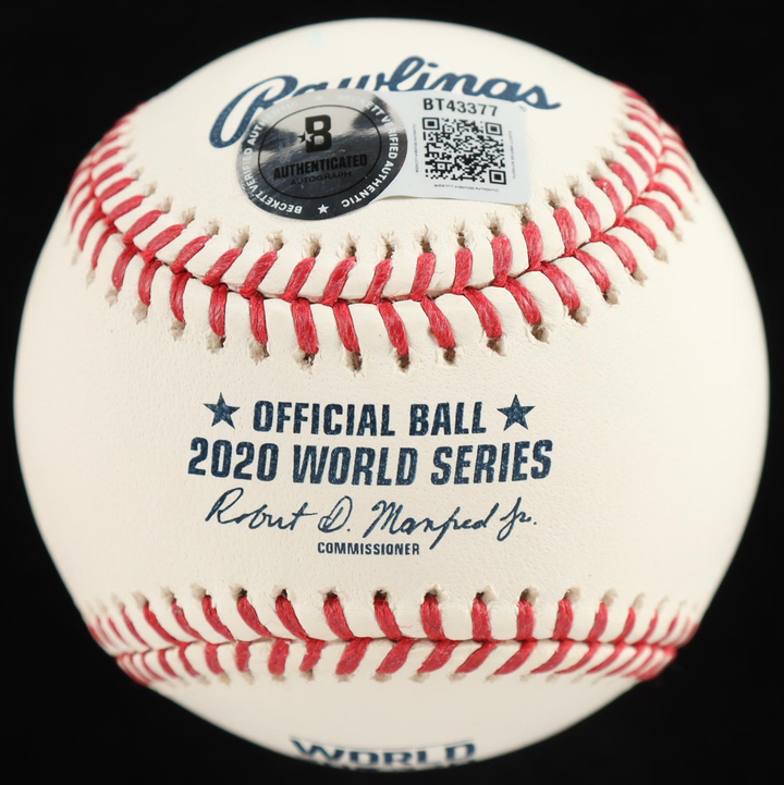 Walker Buehler Signed 2020 World Series Baseball Inscribed "2020 WS Champs" (Beckett)