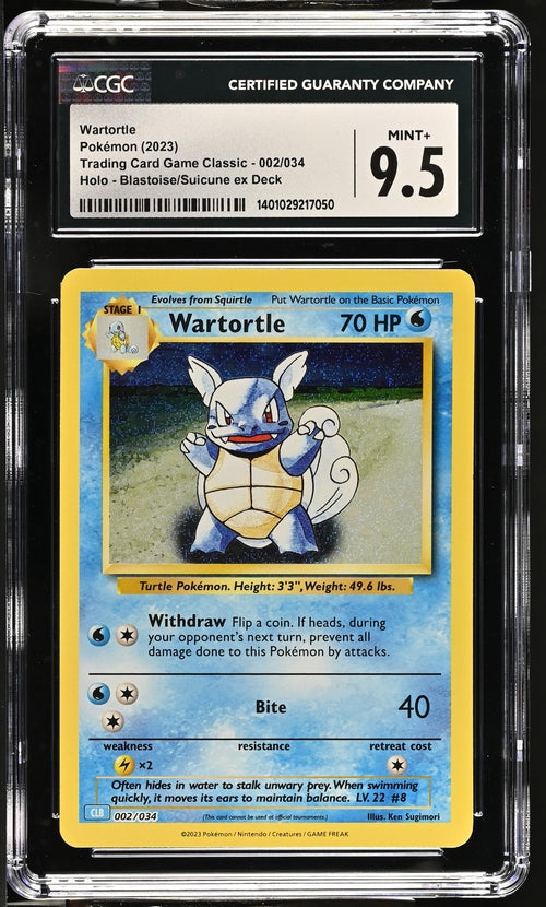 Wartortle 002/034 Trading Card Game Classic - CLV, CLC, CLB  Blastoise & Suicune ex Deck CLB - 2023 Pokemon - CGC  9.5