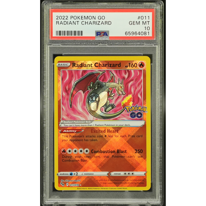 Radiant Charizard 011/078 Pokemon GO - 2022 Pokemon - PSA 10