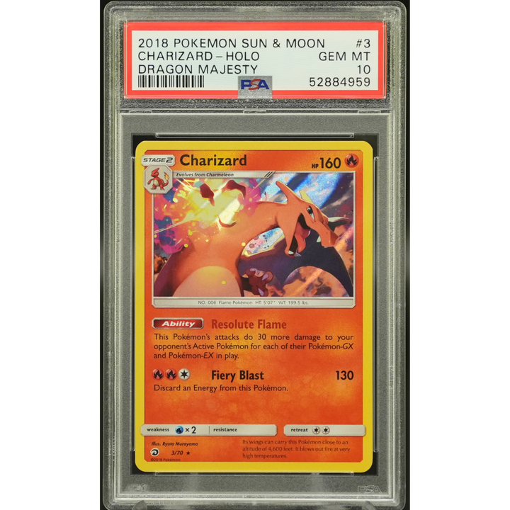 Charizard Holo 20/214 Dragon Majesty - 2018 Pokemon - PSA 10