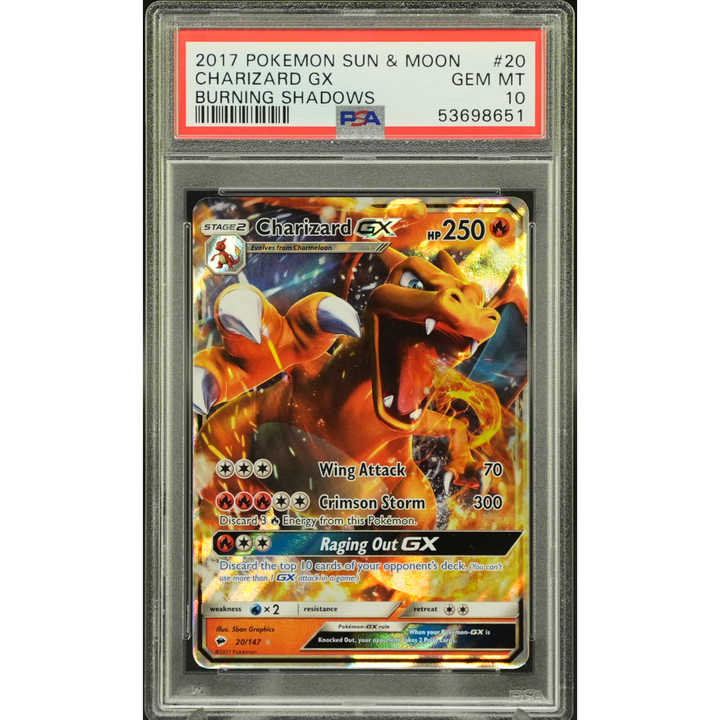 Charizard GX 20/147 Burning Shadows - 2017 Pokemon - PSA 10