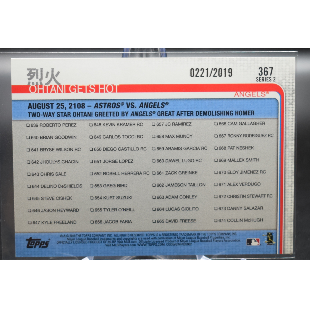 2019 Topps - Ohtani Gets Hot 367 - Kanji Gold /2019