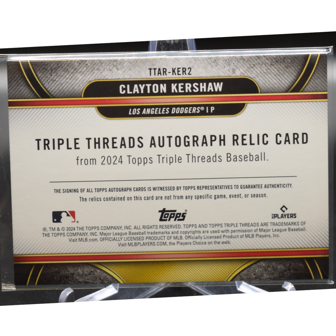 2024 Topps Triple Threads Baseball - Clayton Kershaw TTAR-KER2 - Relic Auto /36