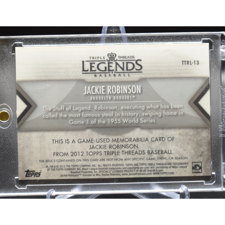 2012 Topps Triple Threads Baseball - Jackie Robinson TTRL-13 - Legends Mem /36