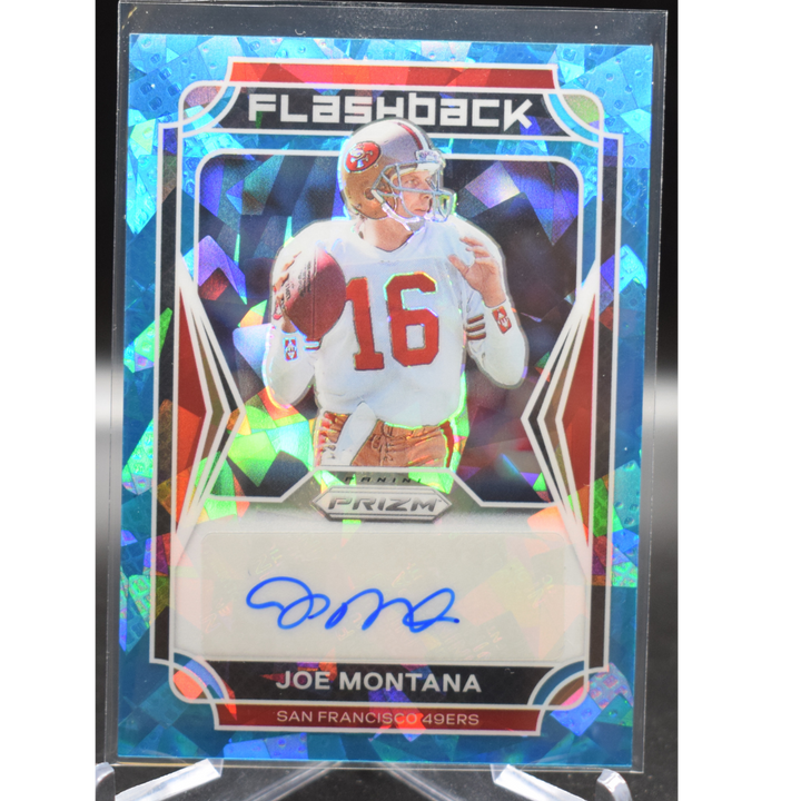 2021 Panini Prizm Football - Joe Montana FA-JM - Flashback Auto Blue Ice /75