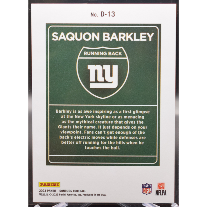 2023 Donruss Football - Saquon Barkley D-13 - Downtown