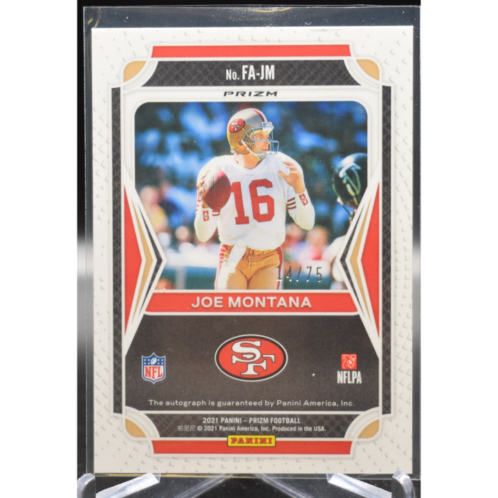 2021 Panini Prizm Football - Joe Montana FA-JM - Flashback Auto Blue Ice /75