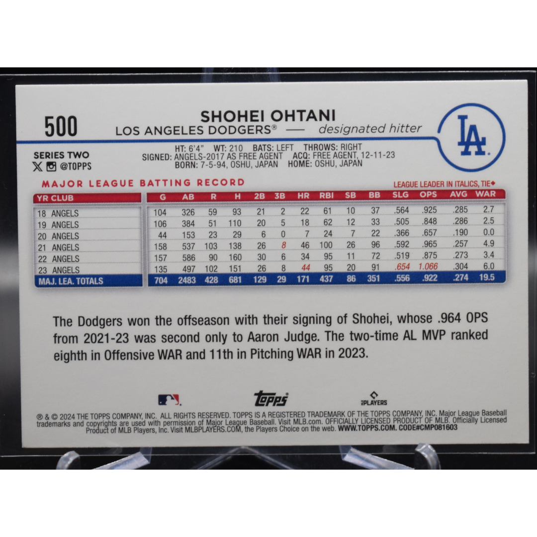 2024 Topps Series 2 - Shohei Ohtani 500 - Hot Dogs / Glizzy