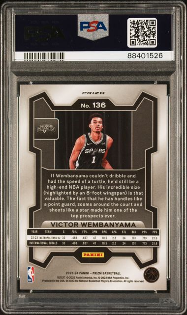 2023 Panini Prizm - Victor Wembanyama 136 - Silver - PSA 10