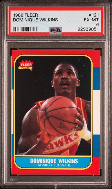 1986 Fleer - Dominique Wilkins 121 - PSA 6