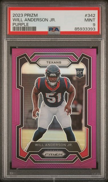 2023 Panini Prizm - Will Anderson Jr. 342 - Purple /125 - PSA 9