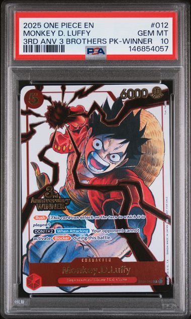 Monkey.D.Luffy - ST01-012 (3rd Anniversary Winner) - One Piece Promotion Cards - 2025 One Piece - PSA 10