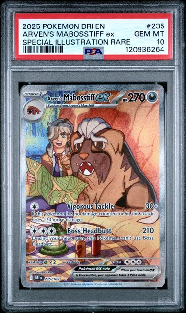Arven's Mabostiff EX - Special Illustration Rare - 235/182 - Destined Rivals - 2025 Pokemon - PSA 10