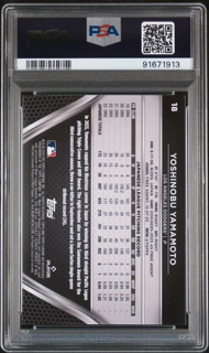 2024 Topps Chrome Black Baseball - Yoshinobu Yamamoto 18 - PSA 10