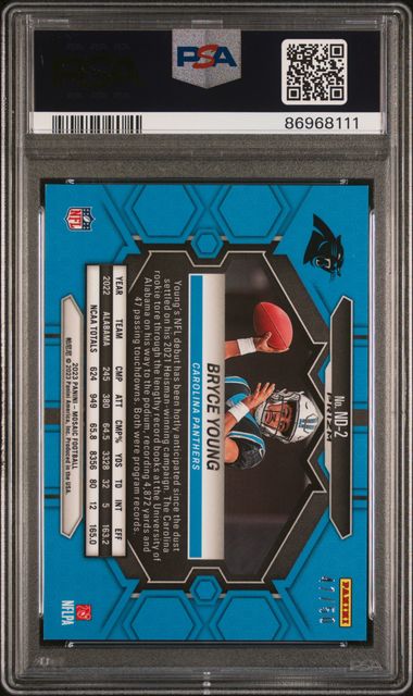 2023 Panini Mosaic - Bryce Young ND-2 - NFL Debut Purple No Huddle /50 - PSA 10