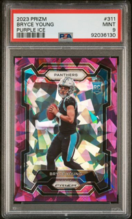 2023 Panini Prizm Football - Bryce Young 311 - Purple Ice /225 - PSA 9