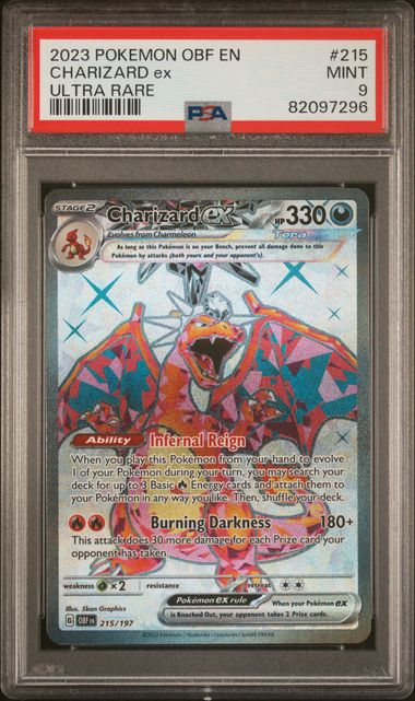 Charizard ex - 215/197 - Ultra Rare - Obsidian Flames - 2023 Pokemon - PSA 9